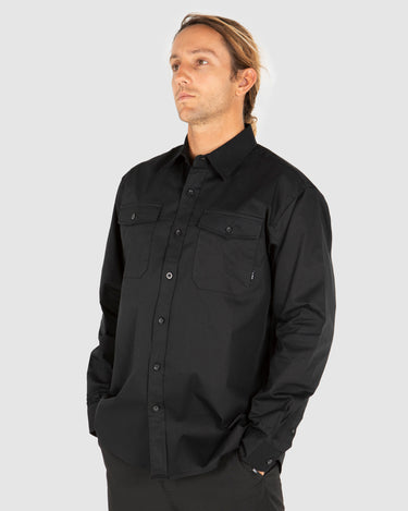 Task Long Sleeve Work Shirt Black