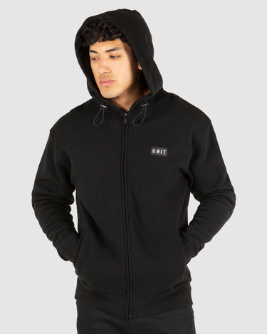 Stack Zip Thru Hoodie Black