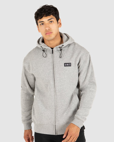 Stack Zip Thru Hoodie Grey Marle
