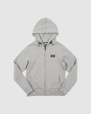 Youth Stack Zip Thru Hoodie Grey Marle