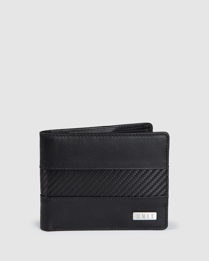 UNIT Carbonex Mens's Leather BI-Fold Wallet