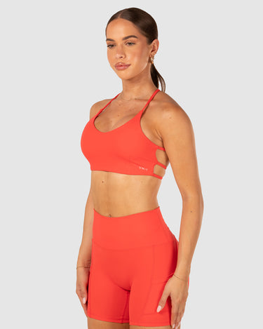 Flow Strap Sports Bra Red