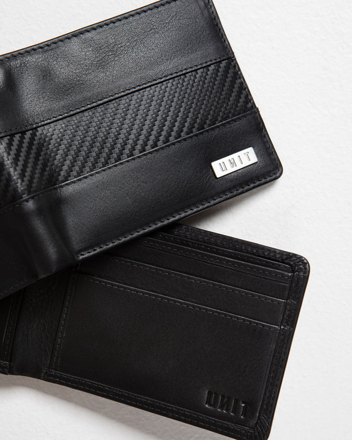 UNIT Carbonex Mens's Leather BI-Fold Wallet
