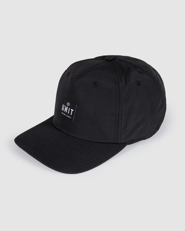 Level Flat Peak Unstructured Strapback Cap Black