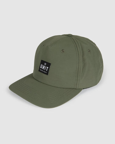 Level Flat Peak Unstructured Strapback Cap Miltary