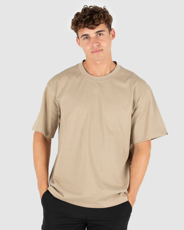 mens Heavy Oversized Tee tan
