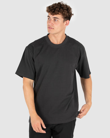 mens Heavy Oversized Tee washed black
