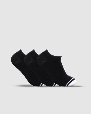 Men's Bamboo No Show Socks 3 Pack Black
