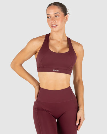 Glide Cross Sports Bra Burgundy