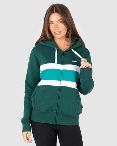 Carter Zip Thru Hoodie Forest Green