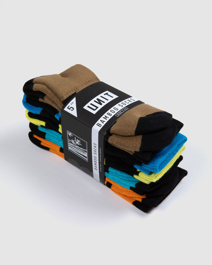 UNIT Men's React Bamboo Hi-Lux Socks - 5 Pack