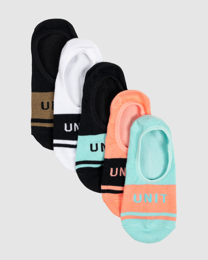UNIT Equip Ladies Bamboo Invisible Socks - 5 Pack