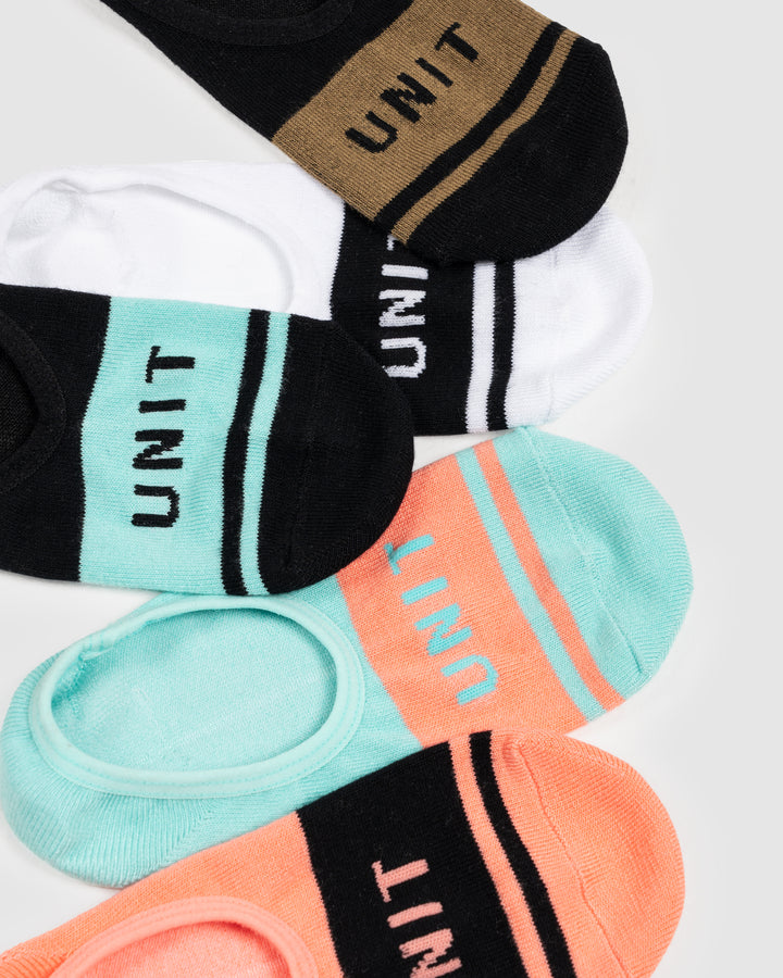 UNIT Equip Ladies Bamboo Invisible Socks - 5 Pack