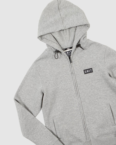 Youth Stack Zip Thru Hoodie Grey Marle