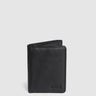 Compact Tri-Fold Leather Wallet Black