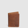 Compact Tri-Fold Leather Wallet Dark Choc