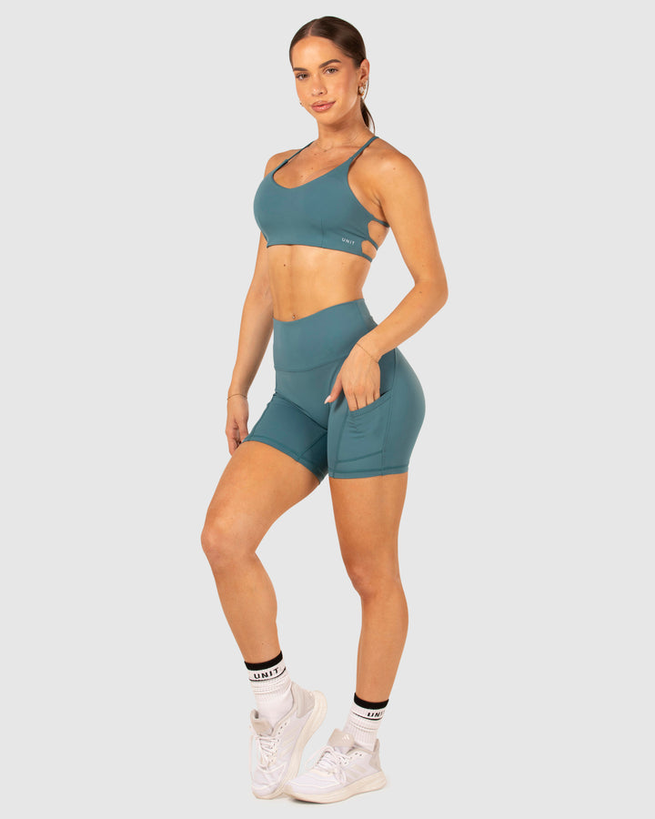 Flow Strap Sports Bra Jade Blue