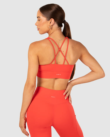 Energy Strap Sports Bra Red