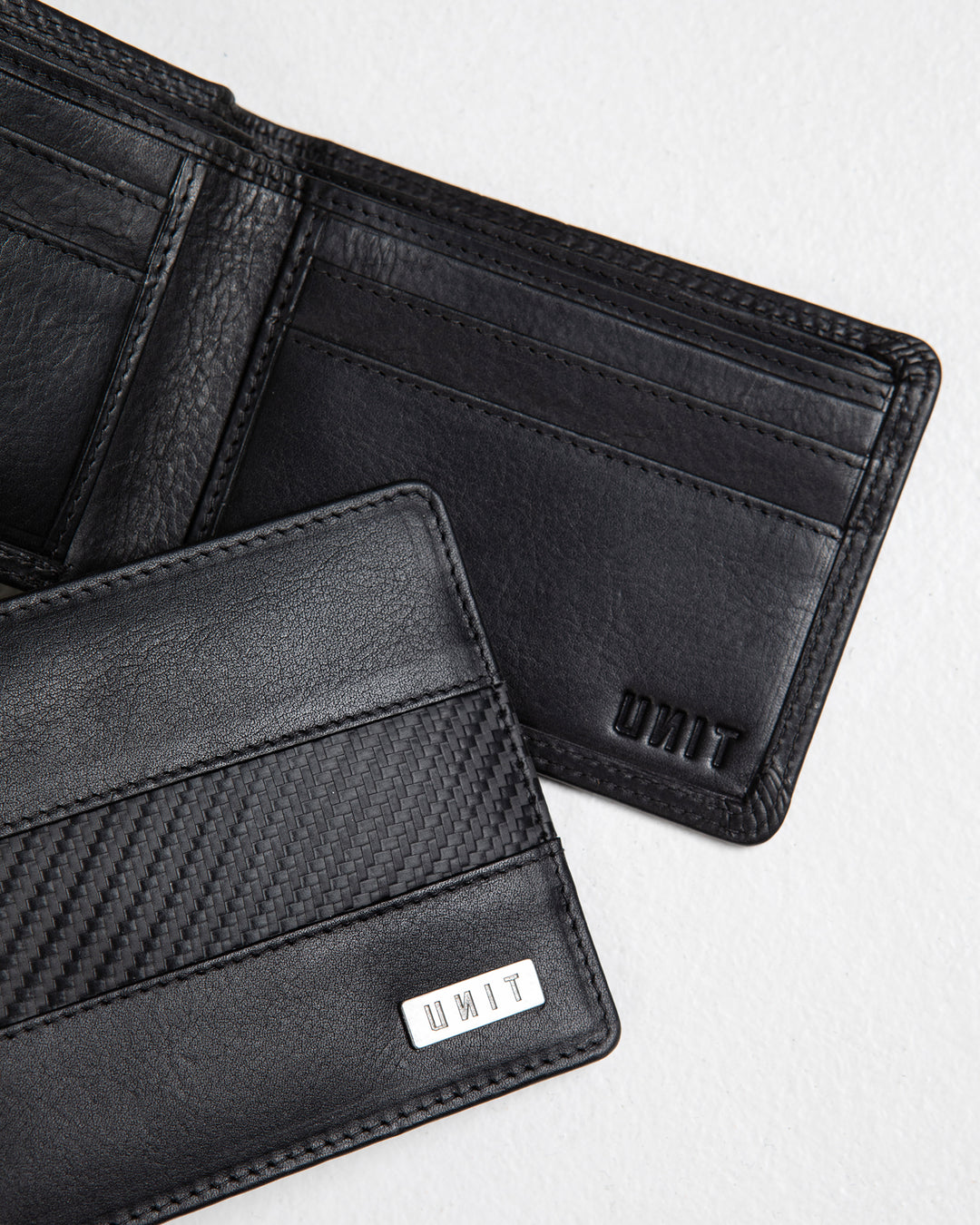 UNIT Carbonex Mens's Leather BI-Fold Wallet