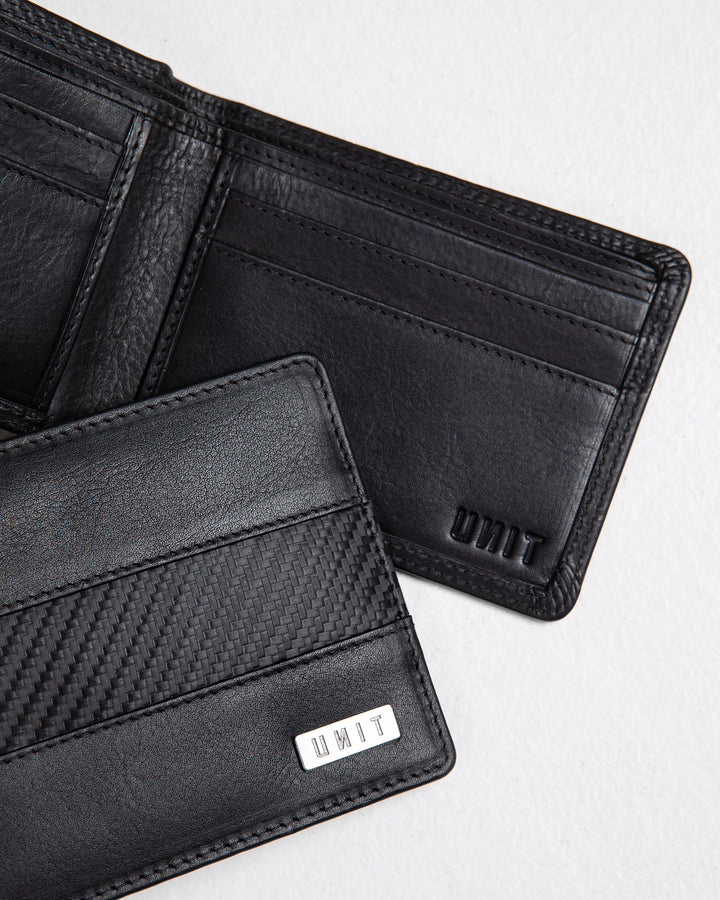 UNIT Carbonex Mens's Leather BI-Fold Wallet