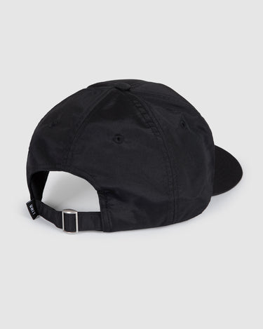Level Flat Peak Unstructured Strapback Cap Black