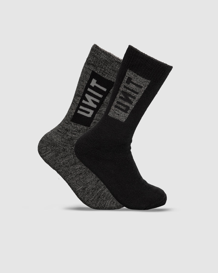 UNIT Crew Men's Ultra Thick Bamboo Hi-Lux Socks - 2 Pack
