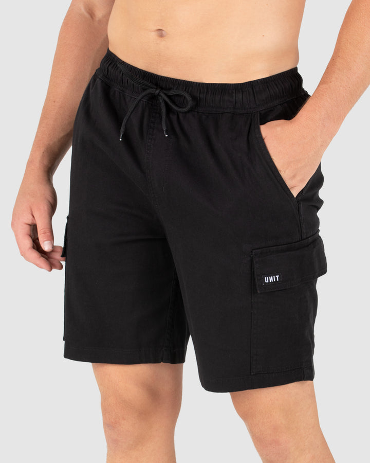 UNIT Pivot Mens Elastic Waist Cargo Shorts