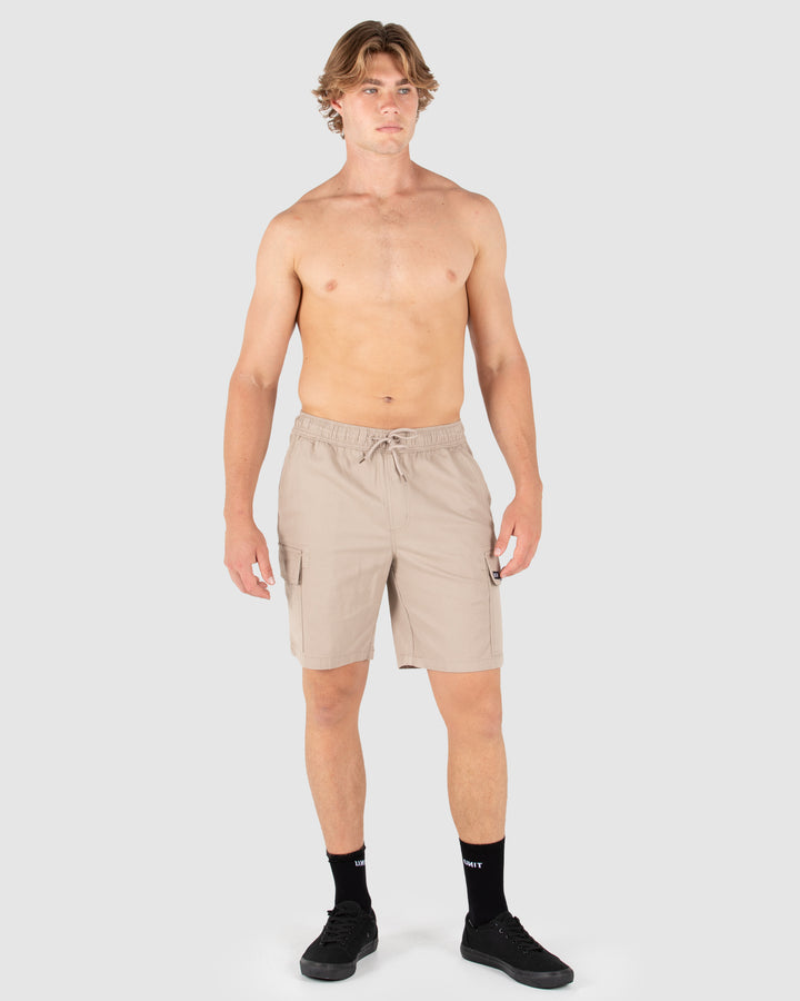 UNIT Pivot Mens Elastic Waist Cargo Shorts