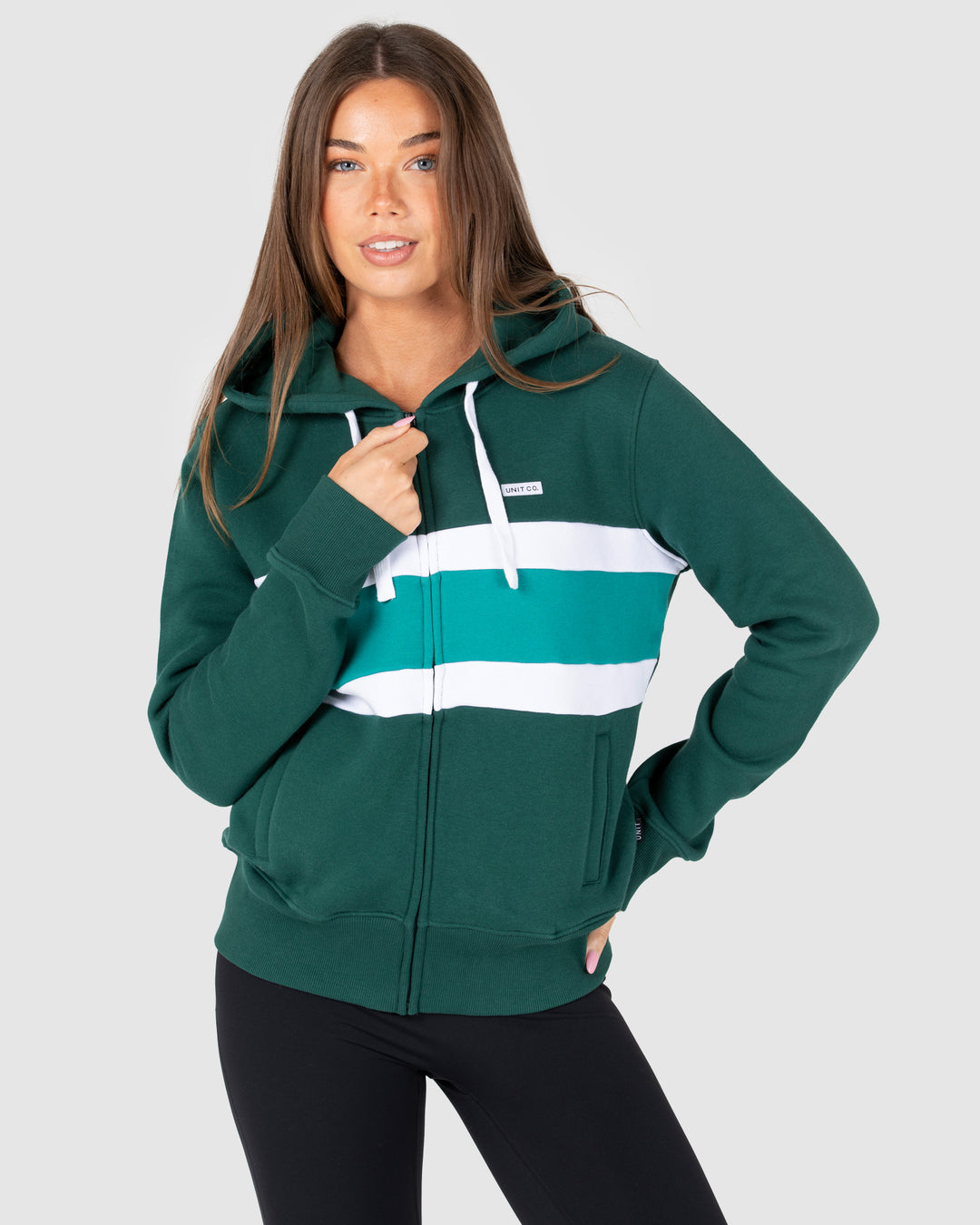 Carter Zip Thru Hoodie Forest Green