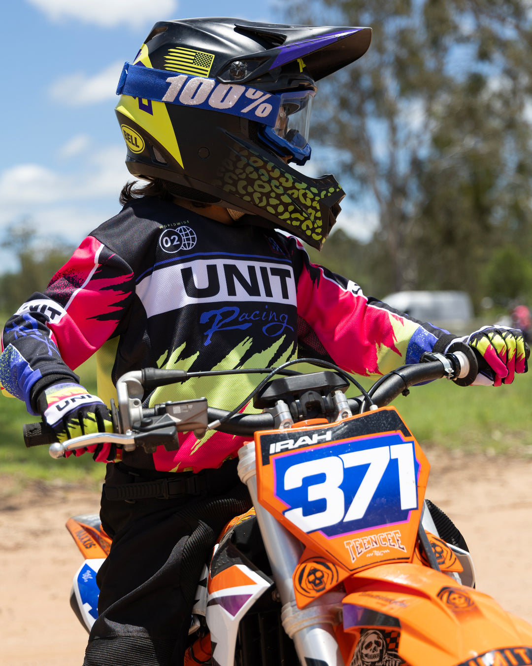 UNIT Electric Youth Riding Gloves