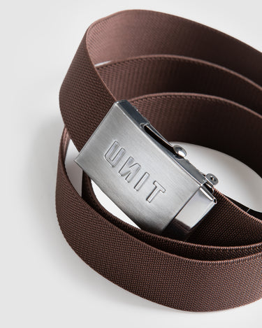 Stretch Webbing Belt Brown
