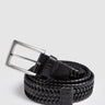 Braided Leather Stretch Belt Black