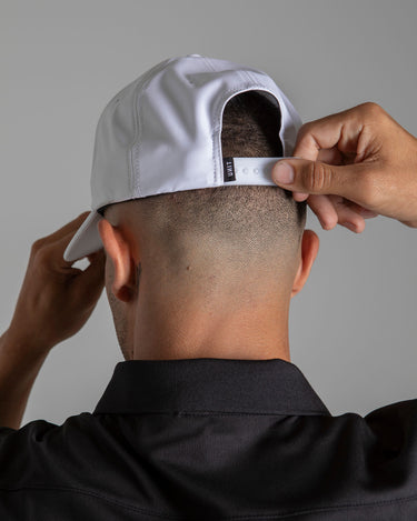 Performance Curve Peak Snapback Cap White