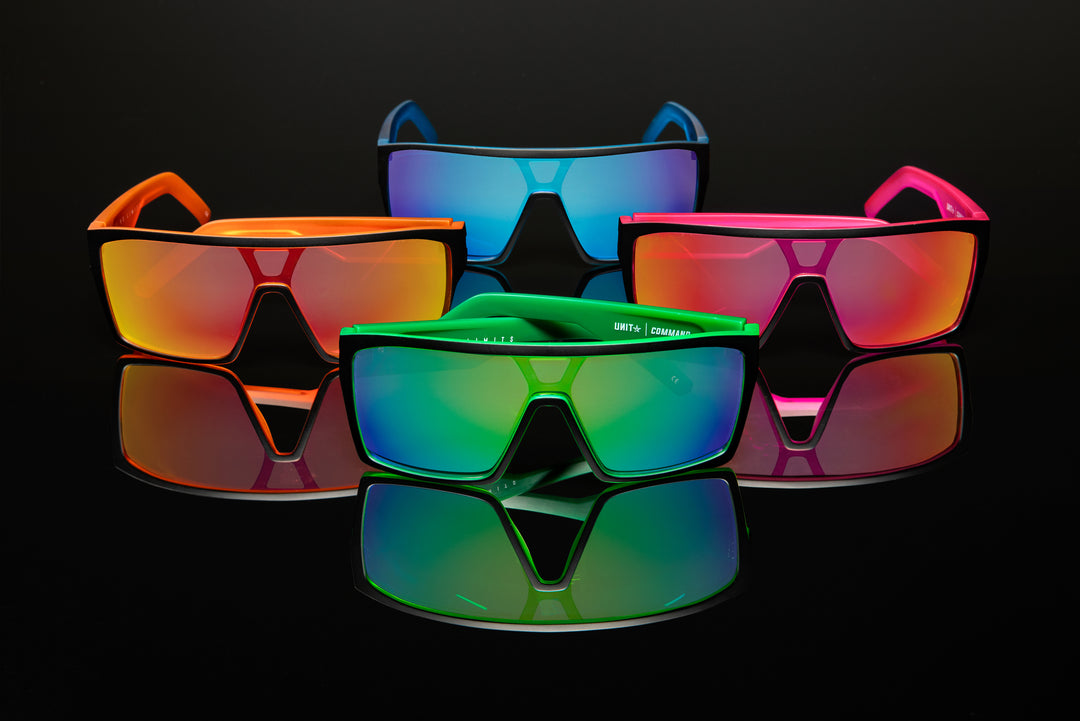 UNIT Sunglasses Command - Matte Black Neo Pink Polarised